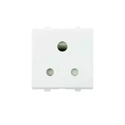 Anchor Penta 3 Pin Round Socket White 2 Module 6 Amp, 65208 (Pack of 10)