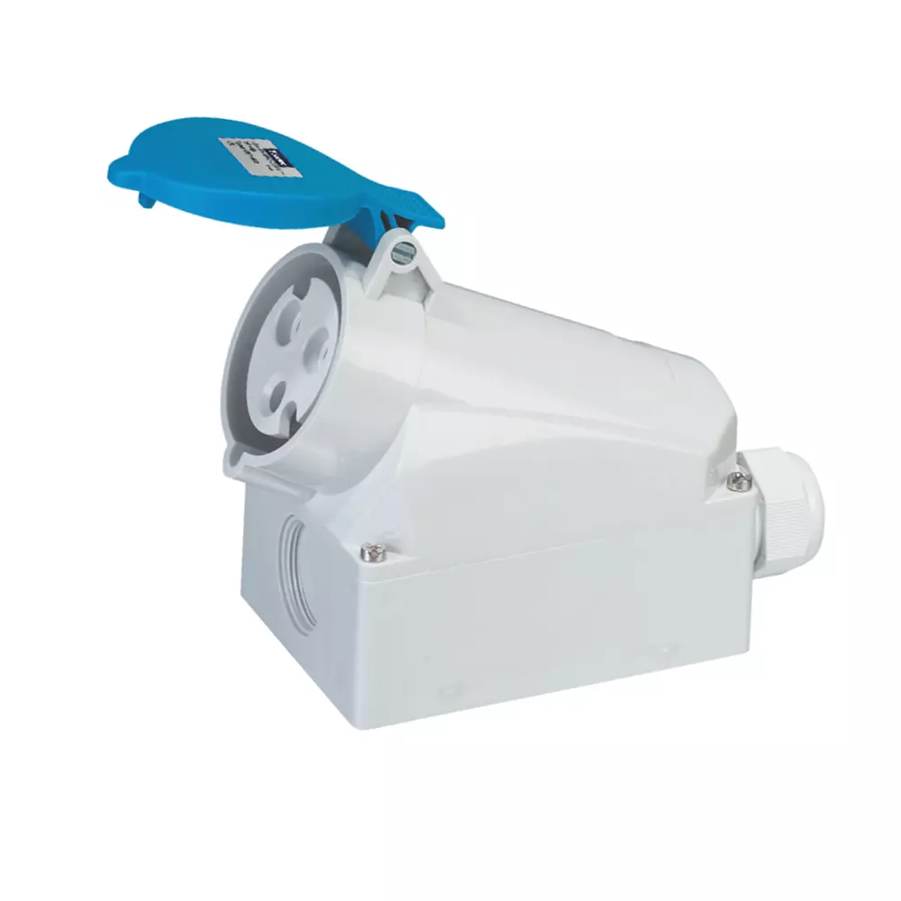 BCH Surface Mounted Socket 32 Amp 5 Pole Rated Voltage 415 V Polycarbonate IP44 Rating, BPX2WS542