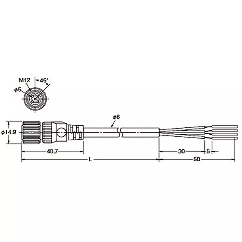 Omron Round M12 Connector with Cable Socket XS2 DC 250 V, XS2F-D421-GC0-TR