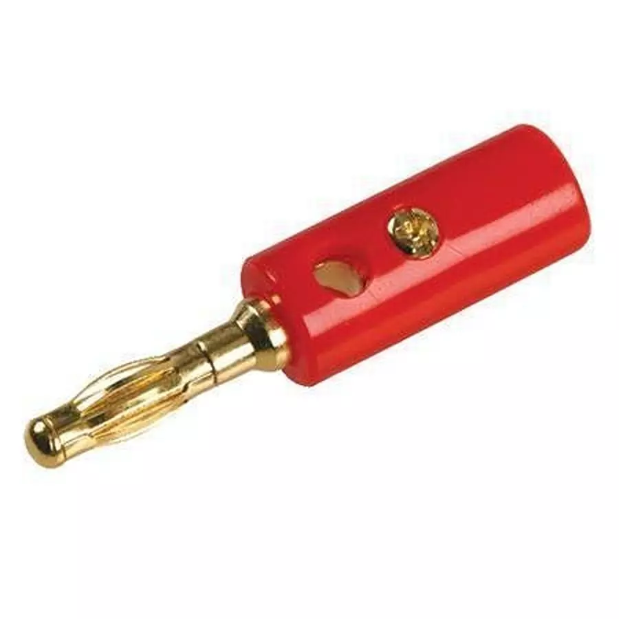 MULTICOMP PRO Banana Plugs & Jacks BANANA PLUG, GOLD PLATED, RED, PSG03480