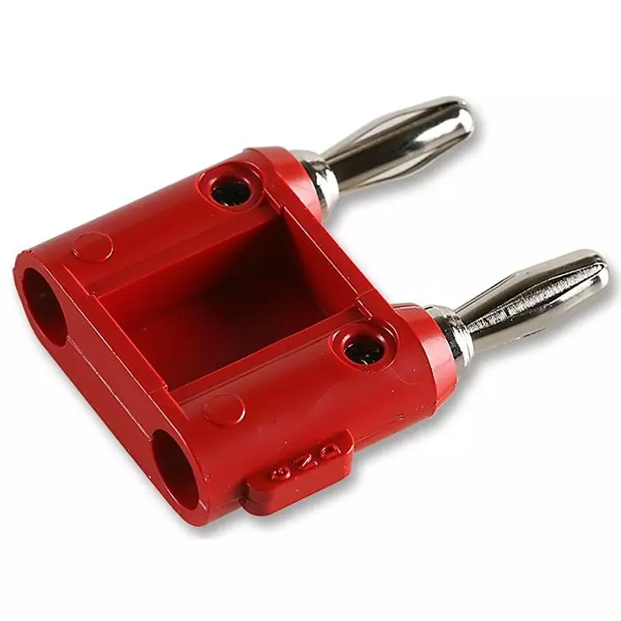 POMONA Adaptor, 2 4 mm Plug-Cable, Red, 1330-2