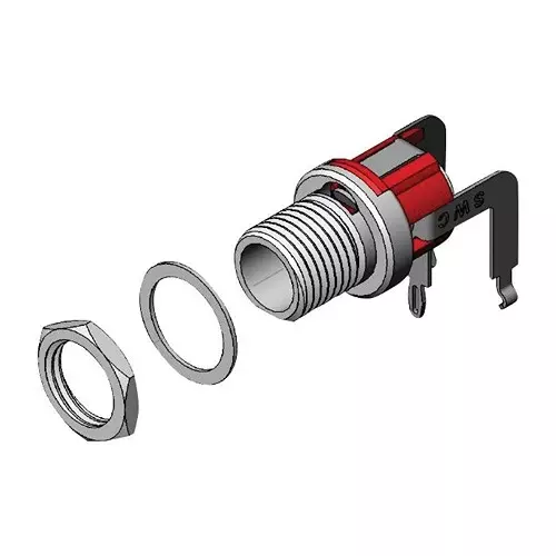 SWITCHCRAFT/CONXALL Dc Power Jack, 5A, 30Vdc, 2.1 mm, Tht, L721RA