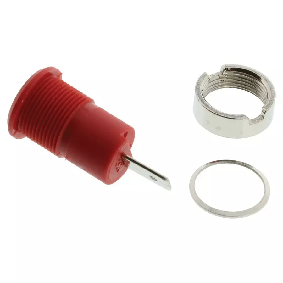 Staubli SOCKET, 4MM, SHROUDED, RED, PK5, 23.3070-22 (Pack of 5)