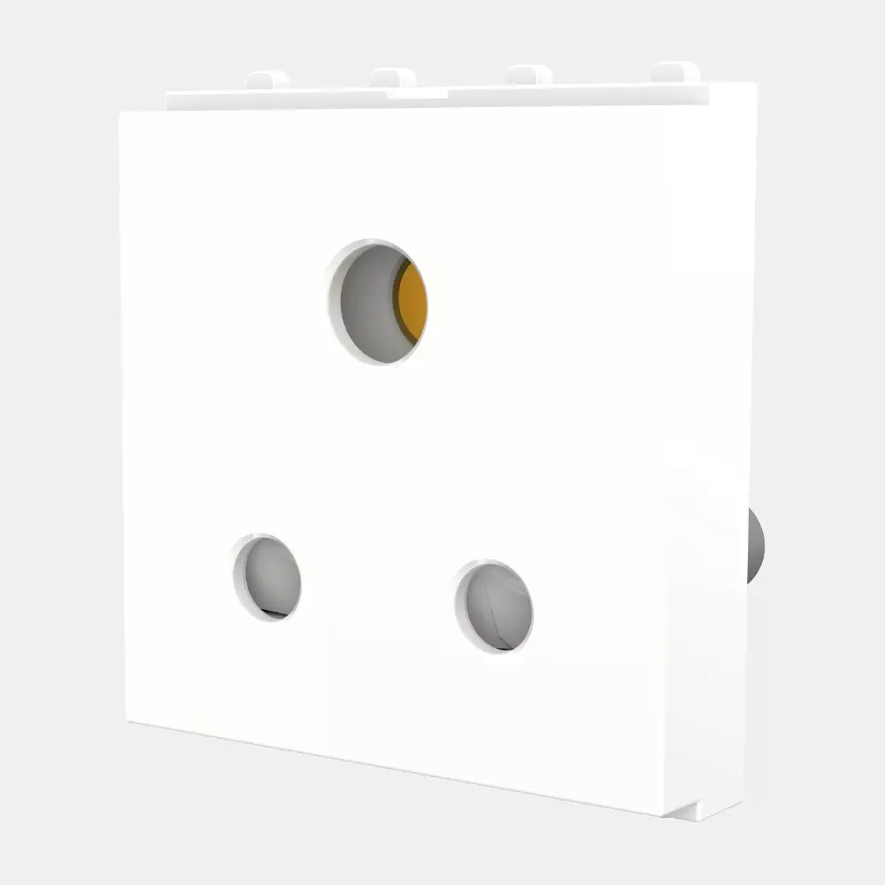 Cona 3 Pin Socket With Shutter 6 A Current 240 V White, 18071