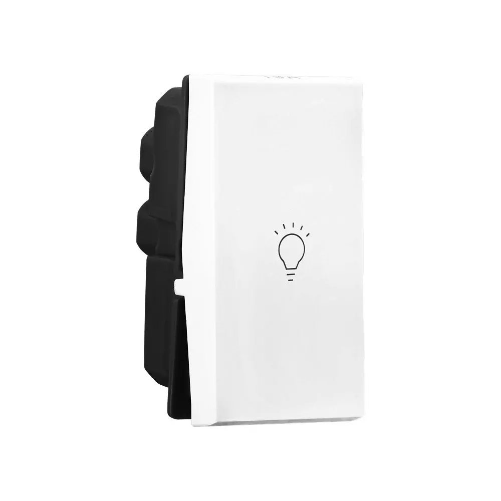Legrand Switch with Light Marking Allzy 6 Amp 1 Way 1 Module Glossy White, 6811 03 (Pack of 20 Pcs)