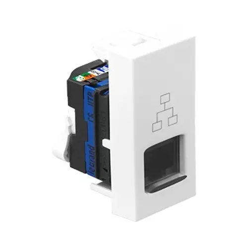 Legrand Information Socket with Shutter RJ45- Cat 6 Allzy 1 Module Glossy White, 6811 32 (Pack of 20 Pcs)