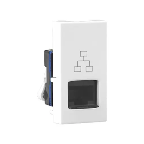 Legrand Information Socket with Shutter RJ45- Cat 6 Allzy 1 Module Glossy White, 6811 32 (Pack of 20 Pcs)