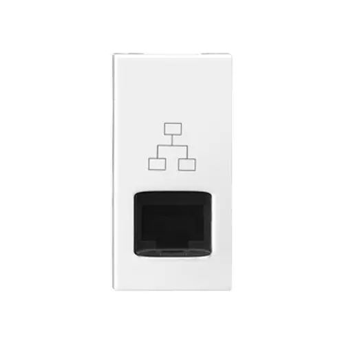 Legrand Information Socket with Shutter RJ45- Cat 6 Allzy 1 Module Glossy White, 6811 32 (Pack of 20 Pcs)