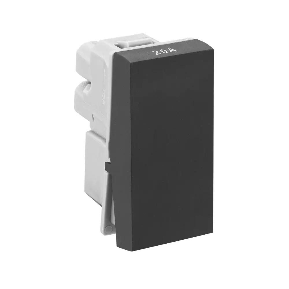 Legrand Switch Allzy 20 Amp 1 Way 1 Module Matt Black, 6812 07 (Pack of 20 Pcs)