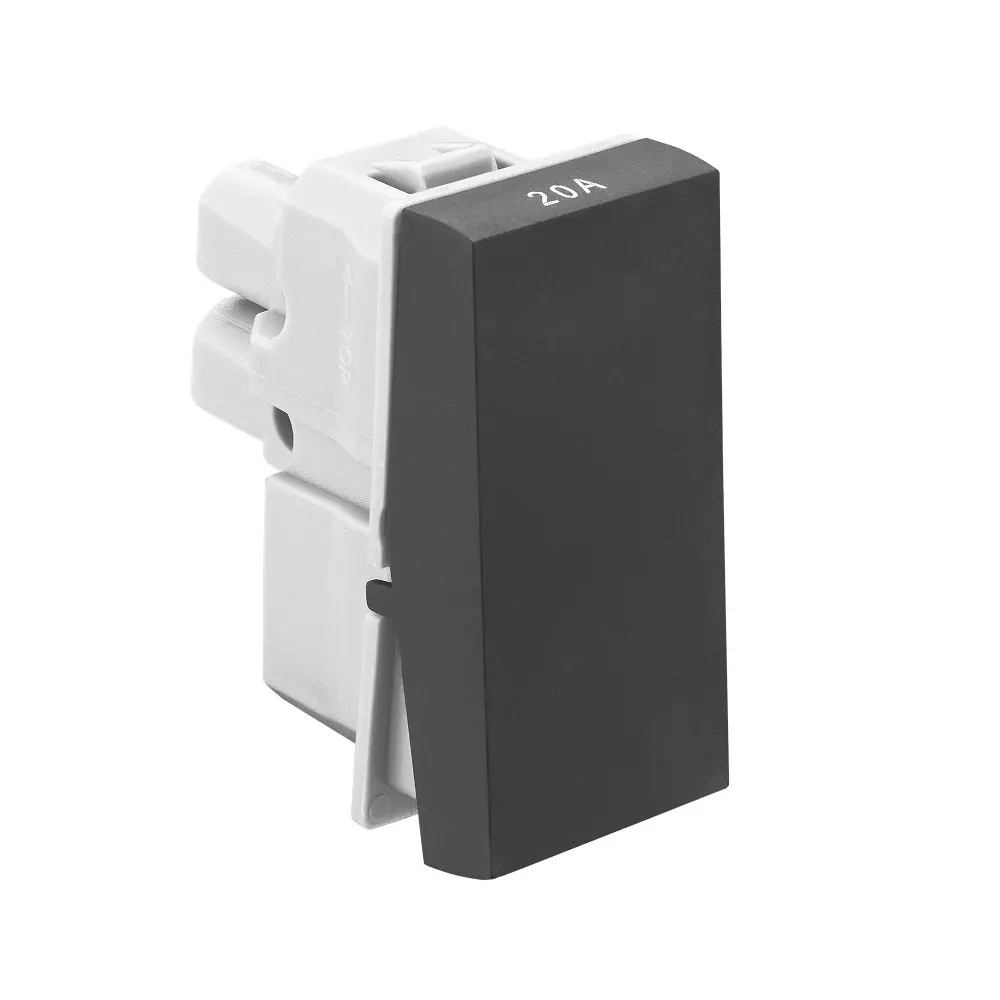 Legrand Switch Allzy 20 Amp 1 Way 1 Module Matt Black, 6812 07 (Pack of 20 Pcs)