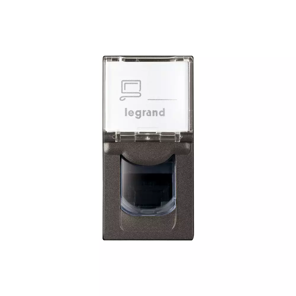 Legrand Information Socket RJ45 - Cat 6 Myrius Charcoal Grey 1 Module, 6794 65