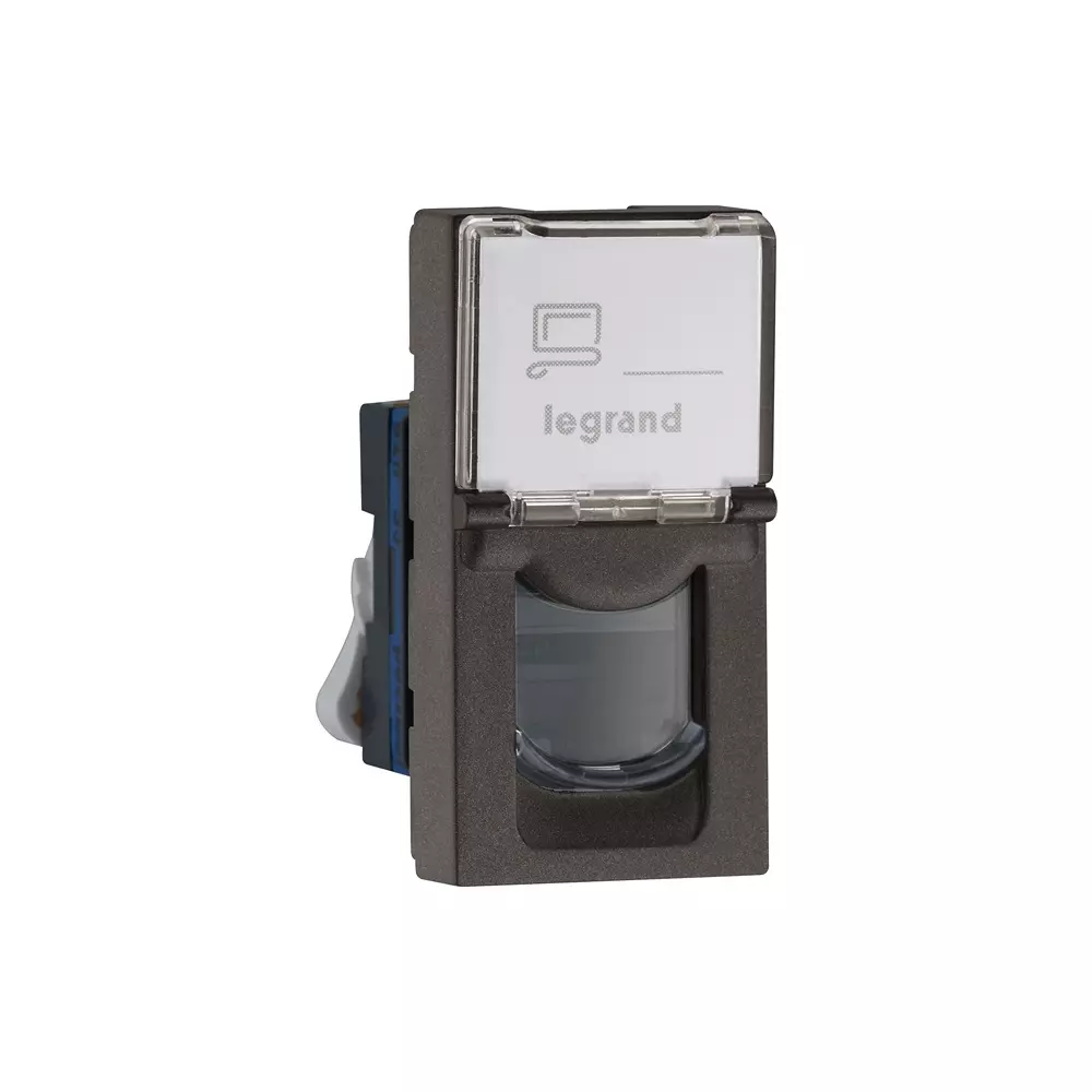 Legrand Information Socket RJ45 - Cat 6 Myrius Charcoal Grey 1 Module, 6794 65
