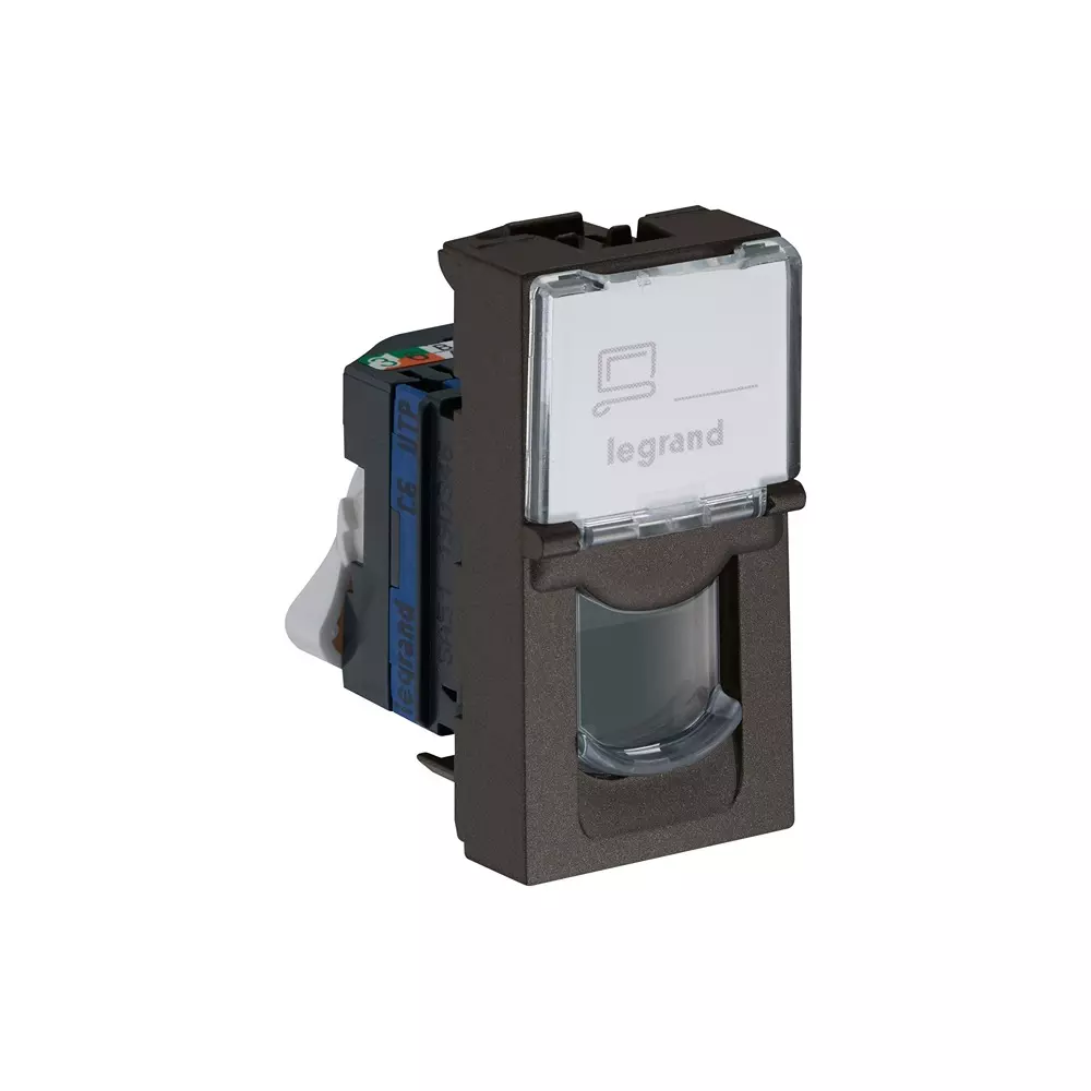 Legrand Information Socket RJ45 - Cat 6 Myrius Charcoal Grey 1 Module, 6794 65