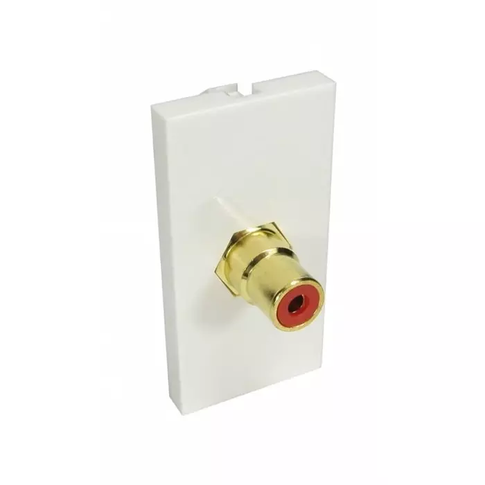 RS Pro 25 mm 1 Way Female RCA Audio Video Faceplate Red