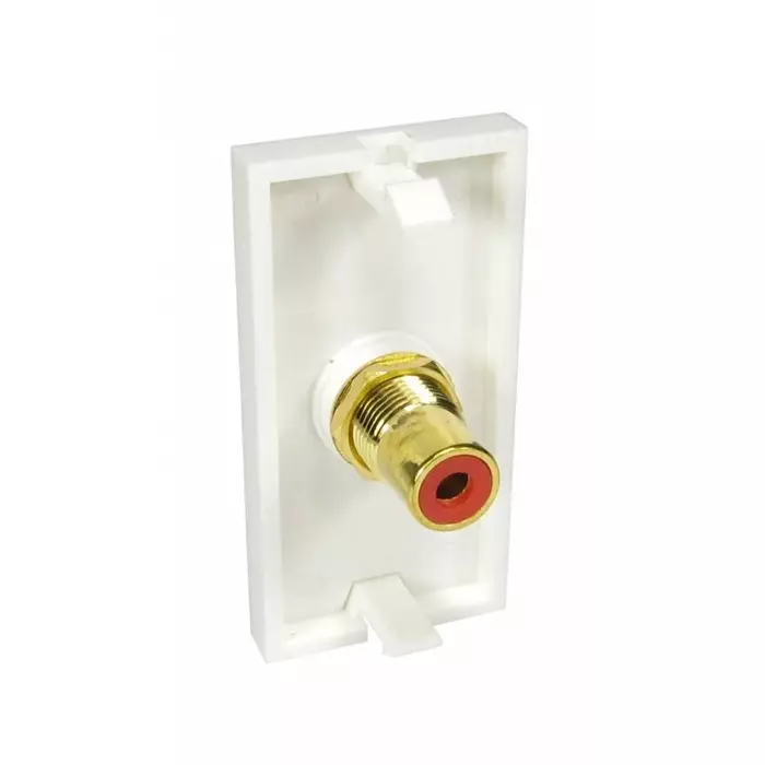 RS Pro 25 mm 1 Way Female RCA Audio Video Faceplate Red