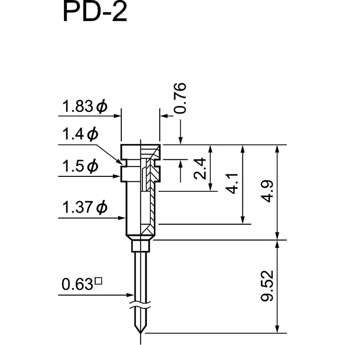 Mac8 Straight Through Hole Mount Socket Pin Solder Termination, PD-2 (Pack of 100)