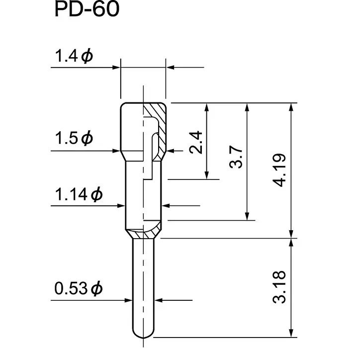 Mac8 Straight Through Hole Mount Socket Pin Solder Termination, PD-60 (Pack of 100)