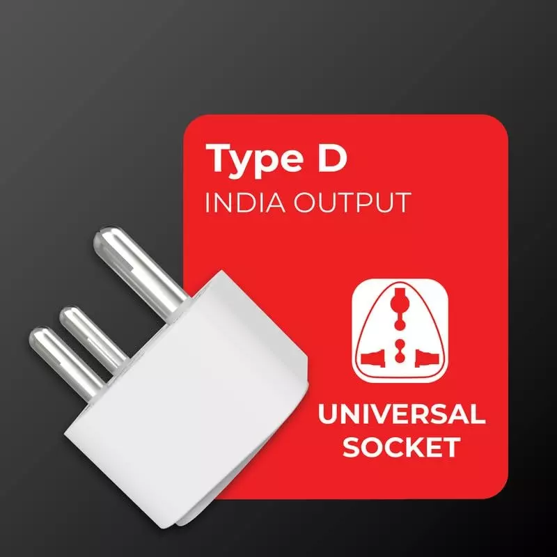 Hi-Fi ENZO 3 Pin Socket 6 A/ 13 A Current Type D Plug Adapter White