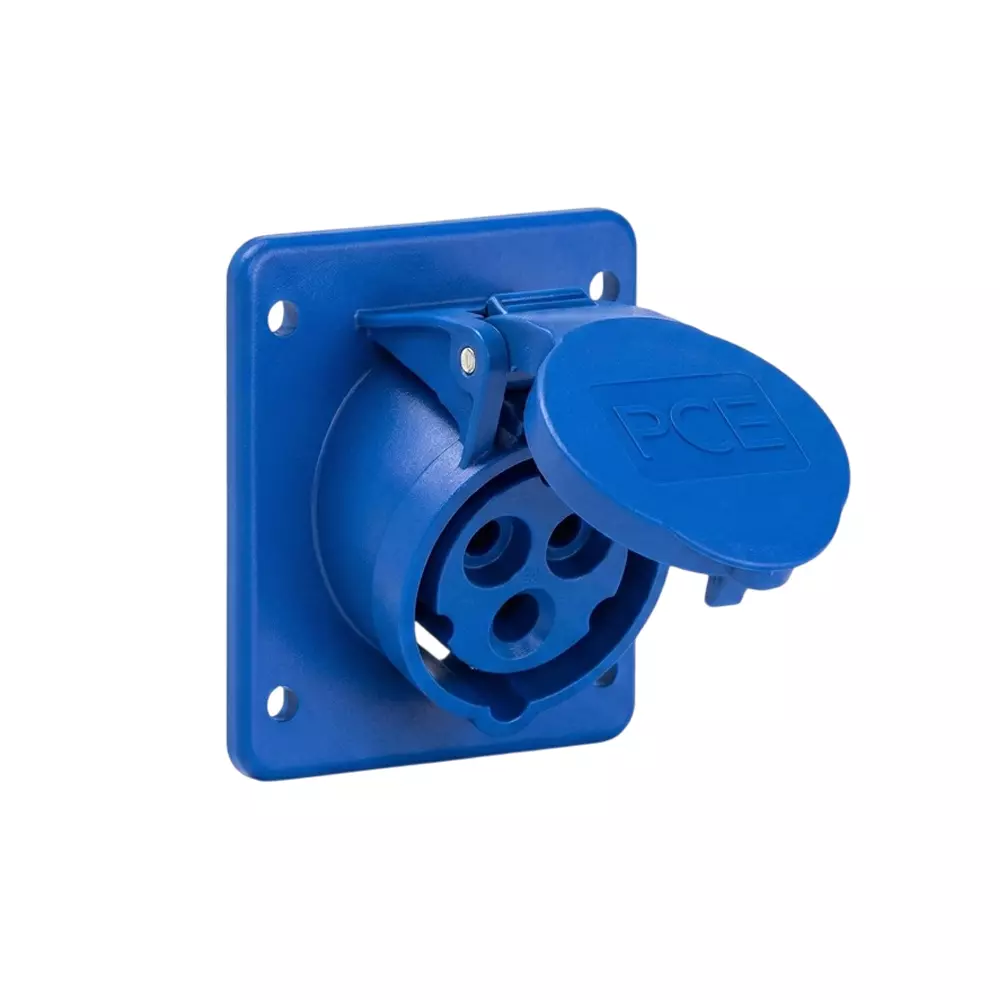 Hensel Insulated Plug Panel Mounting Socket Angled 63 Amp 3P + E, 4341-6fc (Pack of 5)