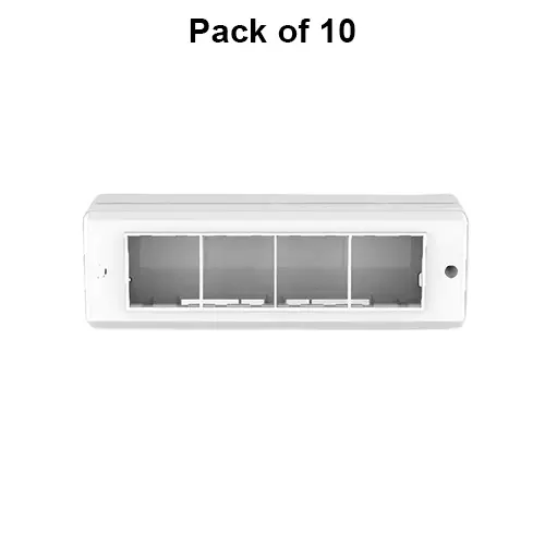 Cona Solid Box Pro Modular Surface Gang Box White 8 Modules(Horizontal), SB 1107 (Pack of 10)
