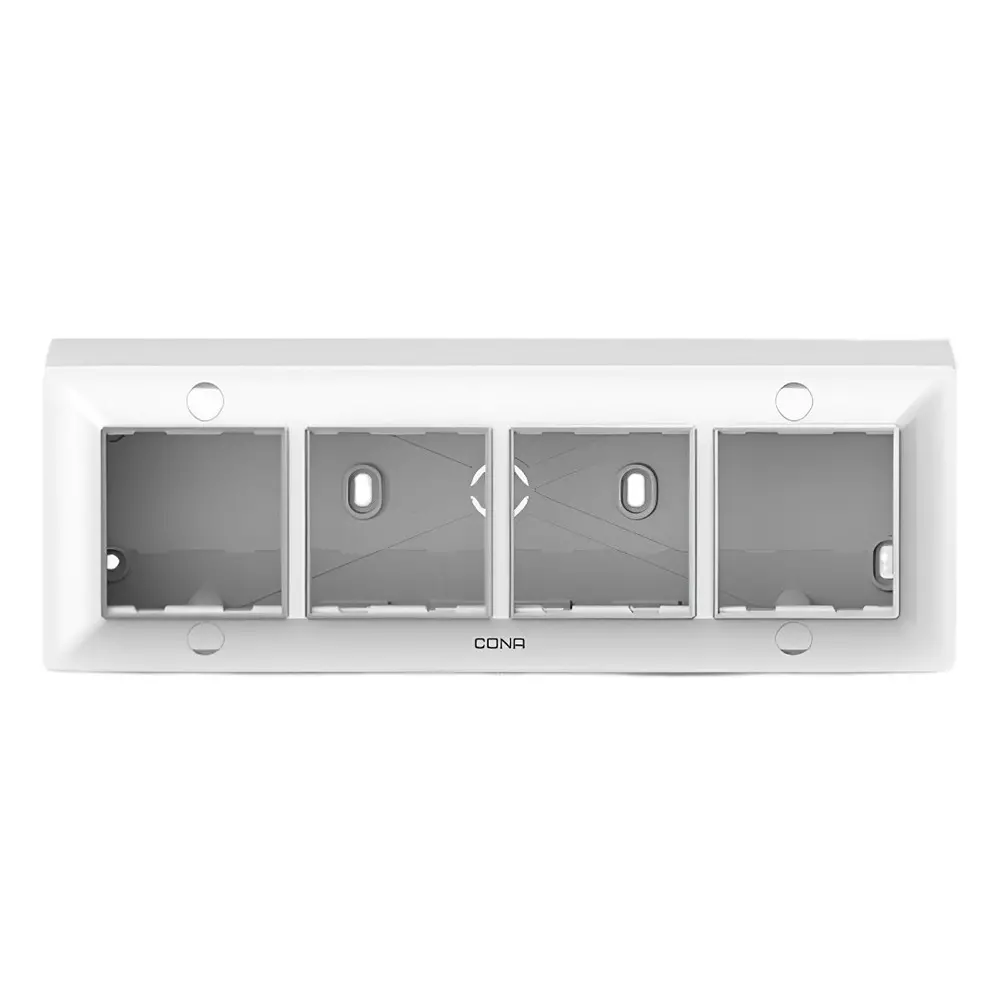 Cona Surfy Modular Surface Gang Box White 8 Modules(Horizontal), SB 1107 (Pack of 10)