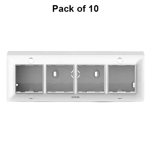 Cona Surfy Modular Surface Gang Box White 8 Modules(Horizontal), SB 1107 (Pack of 10)