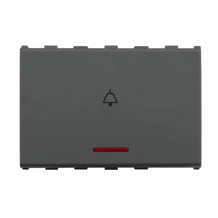 Anchor Roma Urban Bell Push Switch 3 Module 10 A Graphite Black PVC Plastic for Industrial Use, 66333GB