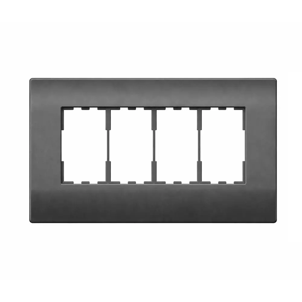 Anchor Roma Plus Cover Plates 4 Module Black PVC Plastic for Industrial Use, 278204