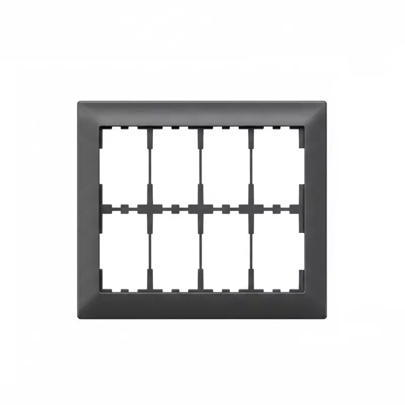 Anchor Roma Plus Cover Plates Modular Vertical 8 Module Black PVC Plastic for Industrial Use, 278288