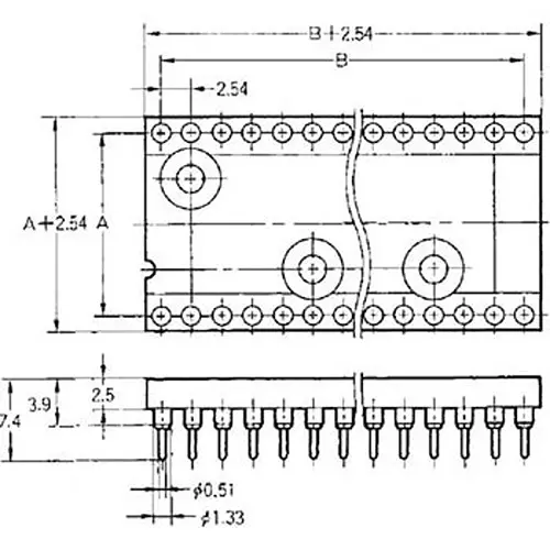 Omron IC Socket 10³ mohm or more (at 500 V DC), XR2B-2801-N