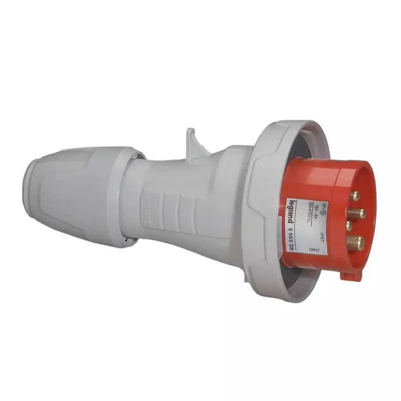 Legrand P17 Tempra Pro Series 32 A 380-415 V Straight Plug 3P+E Plastic Housing IP66/67, 5554 38