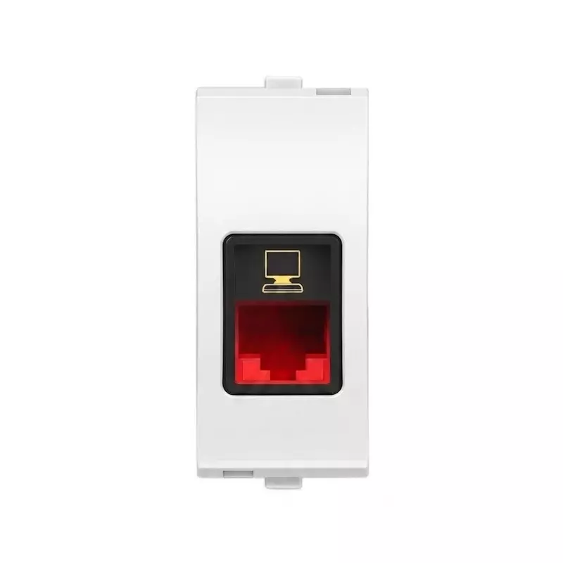 Goldmedal Curve Rj-45 Edp Socket Outlet White Jazz 1 Module for Commecial and Industrial Use, 101074