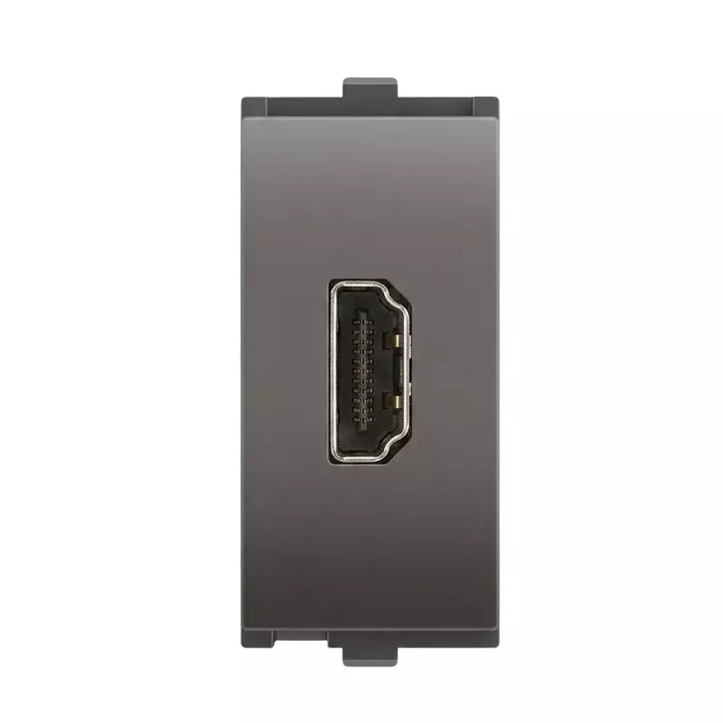 Goldmedal Nixon Single Port HDMI Socket 160-240 V 1 Module Titanium Grey Plastic for Commecial and Industrial Use, 101577#