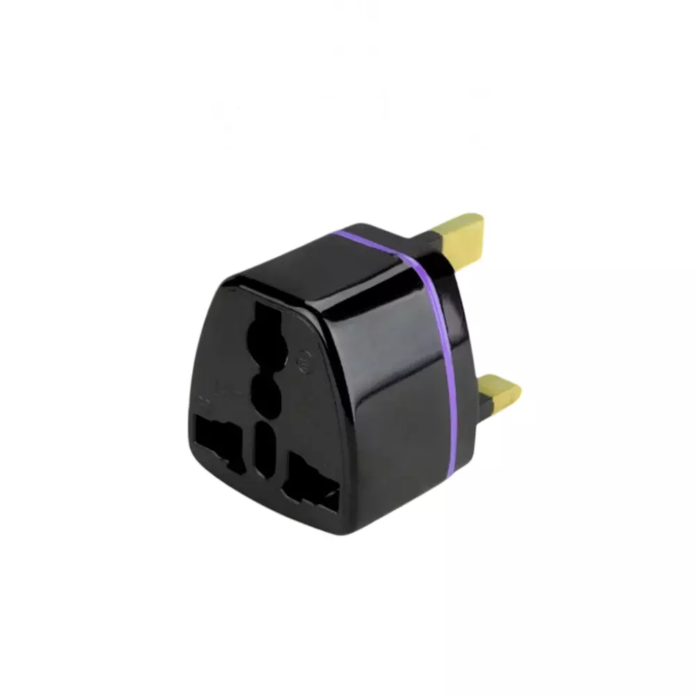 Setmi India 3 Pins UK Multiplug Adapter in Black Color, Surge Protection & Heat Resistant for International Travel