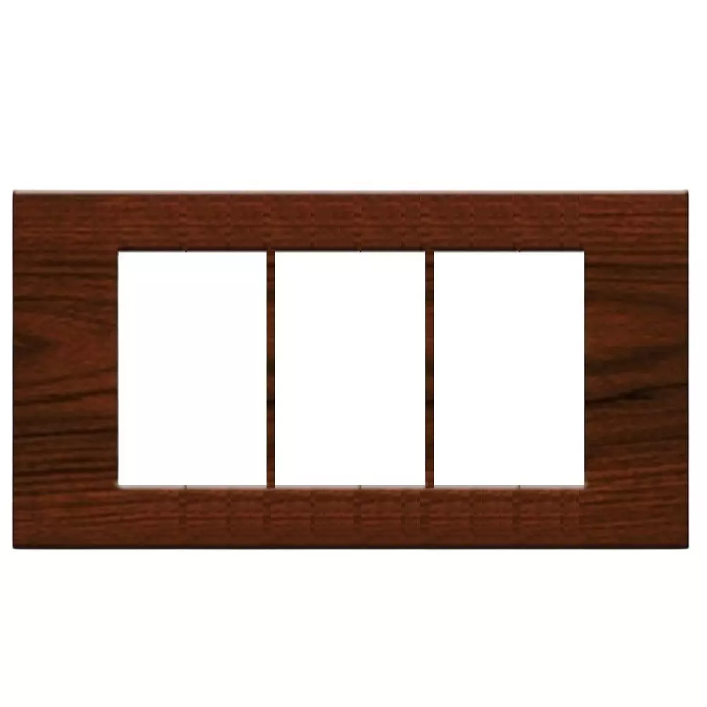 Gold Coast Cube Cover Plate 6 Module Teakwood Silver Plastic for Home & Office Use, G Max (TS)