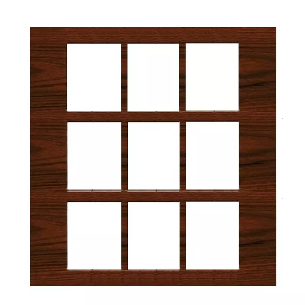Gold Coast Cube Cover Plate 18 Module Teakwood Silver Plastic for Home & Office Use, G Max (TS)