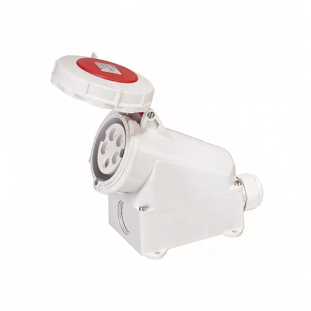BCH Surface Mounted Socket 63 Amp 4 Pole Rated Voltage 415 V Polycarbonate IP67 Rating, BPX3WS472