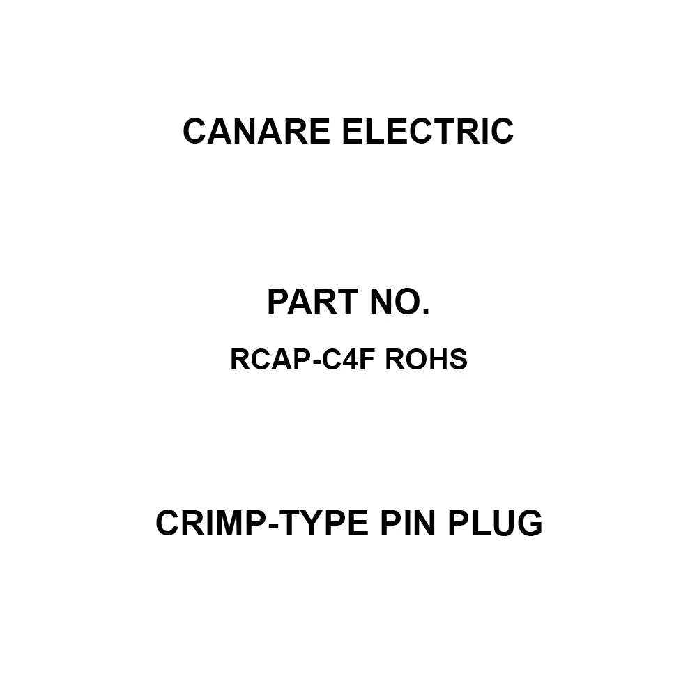 Canare Electric Crimp-Type Pin Plug, RCAP-C4F ROHS