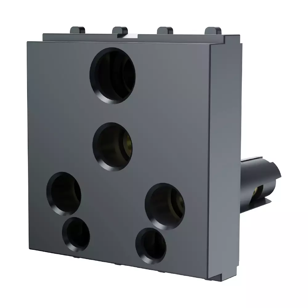 Cona ESTELLA 6 Pin Universal Socket 16 A Current Black, 19076