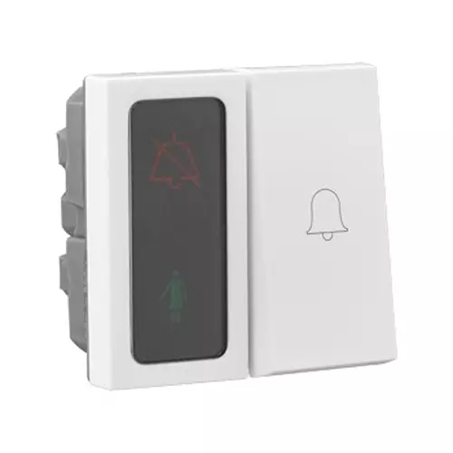 Legrand Hotel "DND and MMR" Functions with Bell Push Allzy 2 Module Glossy White, 6811 49 (Pack of 10 Pcs)