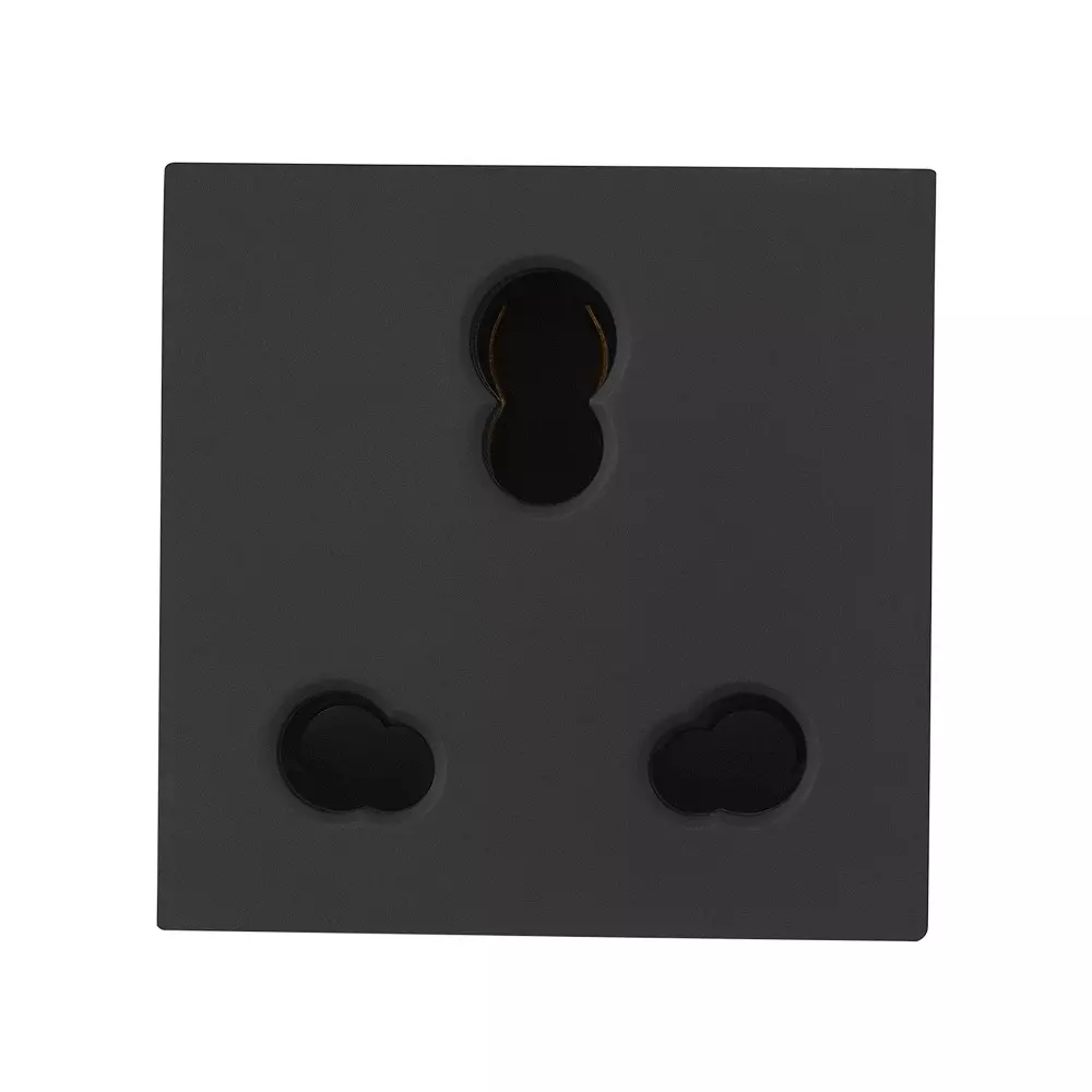 Legrand Socket with Shutter Allzy 6/16 Amp 2 Module Matt Black, 6812 22 (Pack of 10 Pcs)