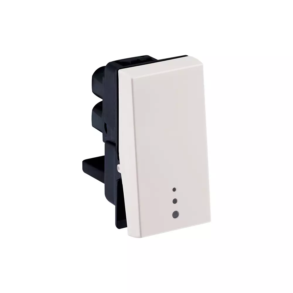 Legrand Switch with Indicator Myrius Classic White 6 Amp 1 Module 1 Way, 6792 02