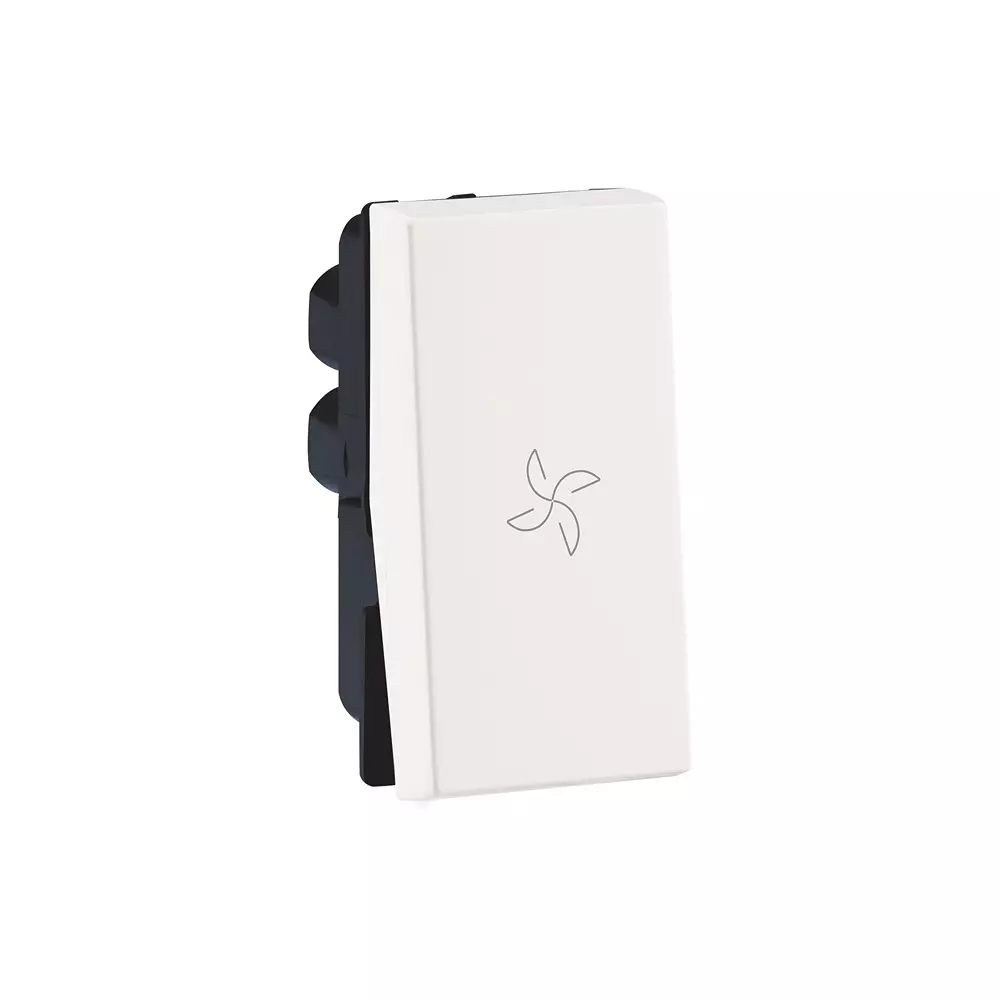 Legrand Switch with Fan Marking Myrius Classic White 6 Amp 1 Module 1 Way, 6792 04
