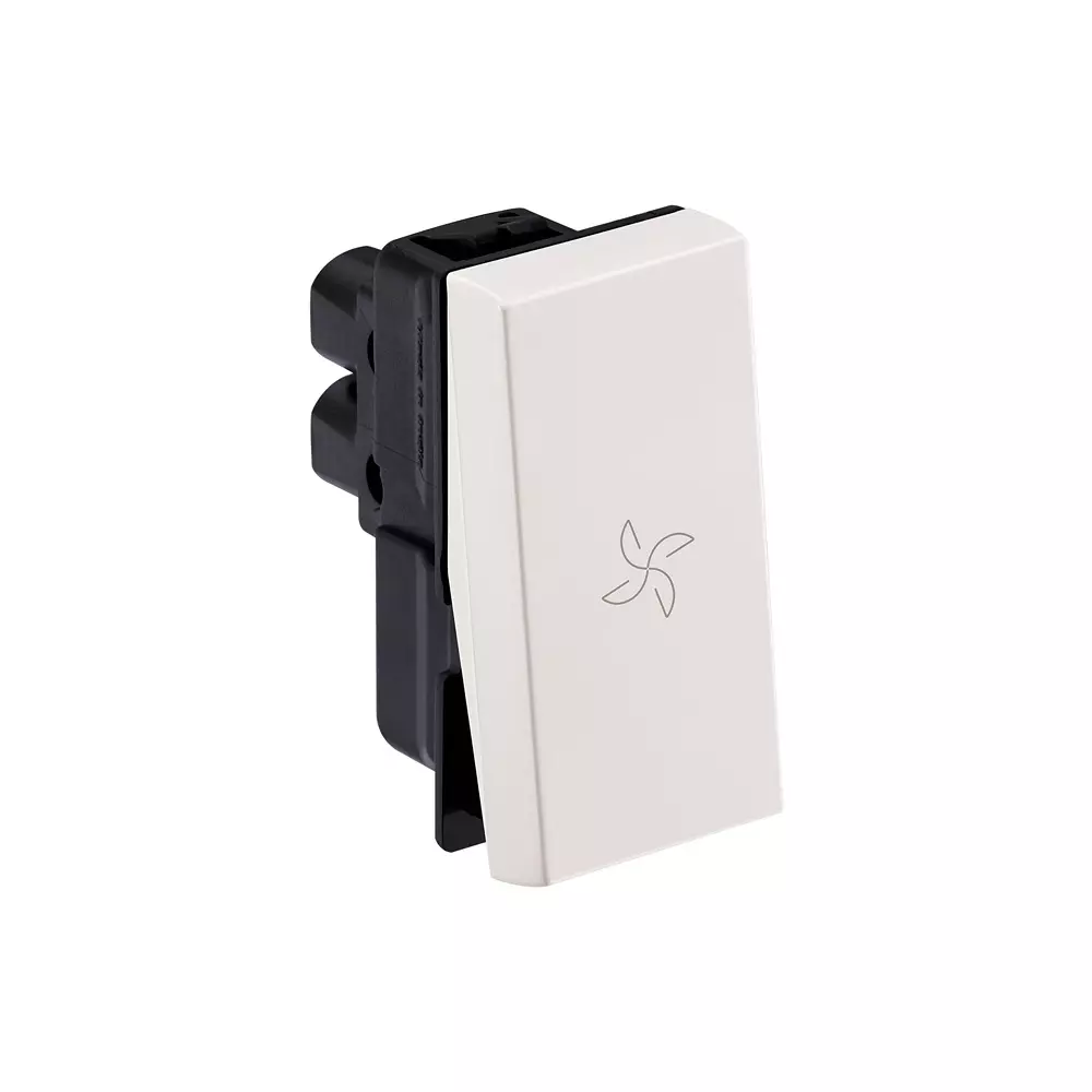 Legrand Switch with Fan Marking Myrius Classic White 6 Amp 1 Module 1 Way, 6792 04