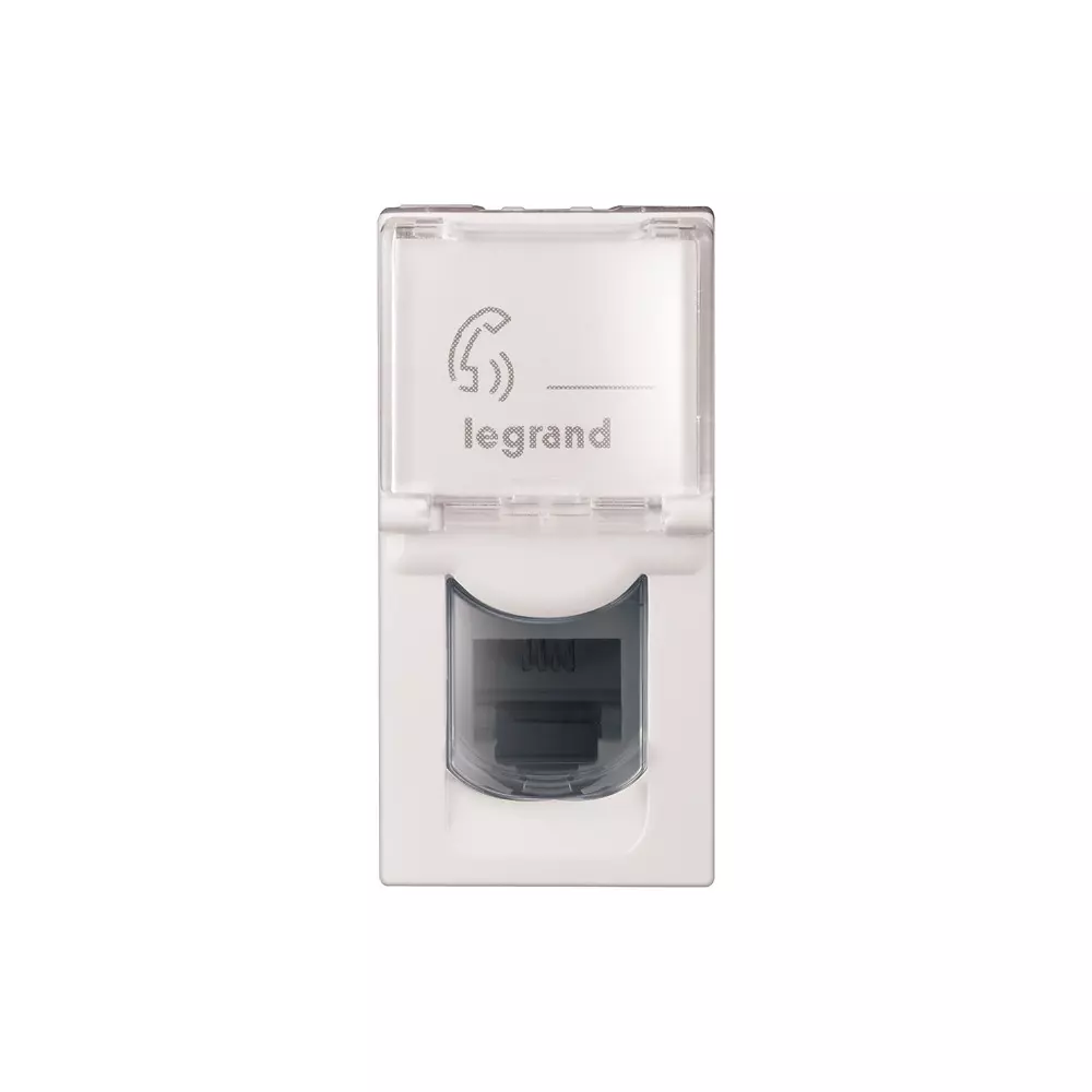 Legrand RJ11 Telephone Socket Myrius Classic White 1 Module, 6792 62