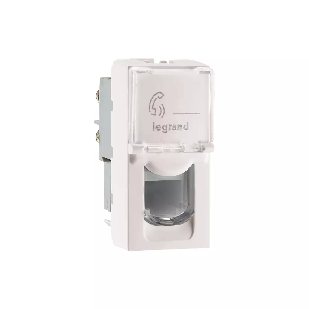Legrand RJ11 Telephone Socket Myrius Classic White 1 Module, 6792 62
