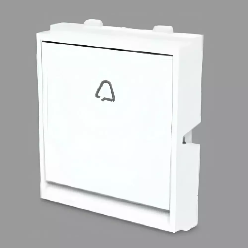 Cona Platinum Deep Dual Bell Push With Blue LED Indicator 10 A White, 14276