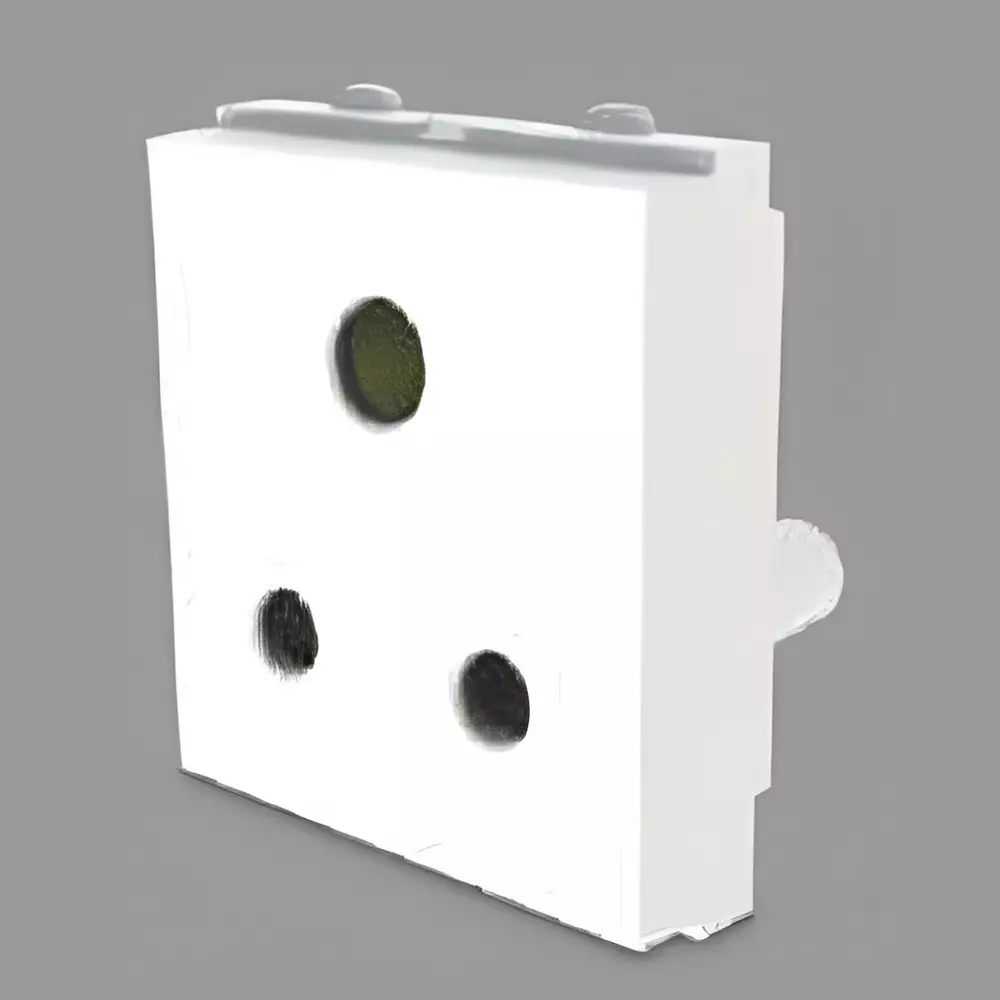 Cona Platinum 3 Pin Socket With Shutter 6 A White, 14196
