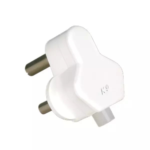 K9 Euro Inova 3 Pin Top Plug 6 Amp White, 9096 (Pack of 20)
