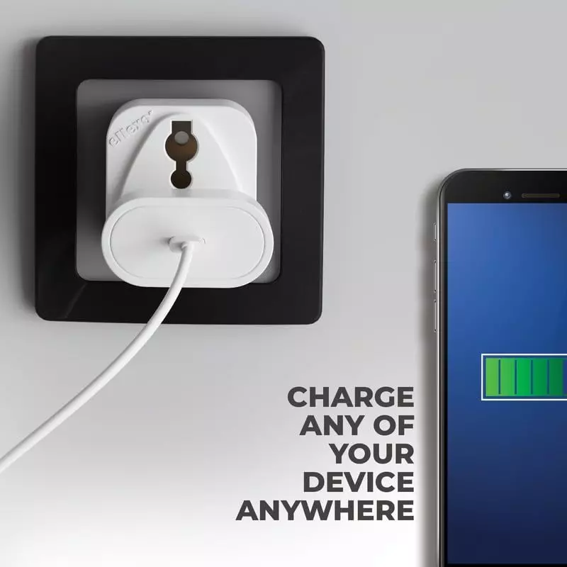 Hi-Fi ENZO 3 Pin Socket 6 A/ 13 A Current Type D Plug Adapter White (Pack of 4)